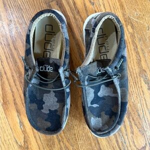 Hey Dude Kids' Camouflage Slip-On Shoes - Brown/Green Youth Size: 6